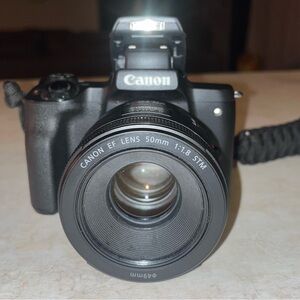 Canon Black Digital Camera with 50mm Lens